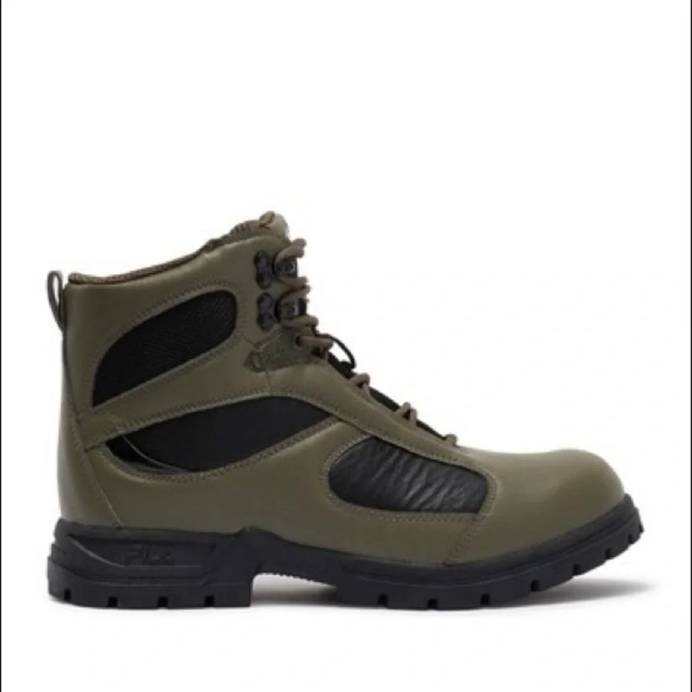 NEW FILA Everpoint hiking boots in dark olive/blk